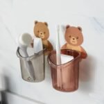 Bear Wall Toothbrush Paste Holder 3pc