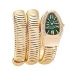 Snake Watch Bracelet Green Dial