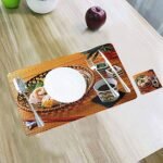 Dining Table Placemat with Tea Coaster 6pc 42*27cm Random Design