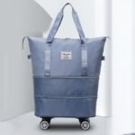 Folding Bag Trolly Bag With Wheel Grey