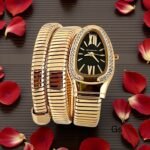 Snake Watch Bracelet Black Dial