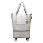 Folding Bag Trolly Bag With Wheel Light Grey