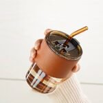 Cup Glass Coffee Mug Leather Band